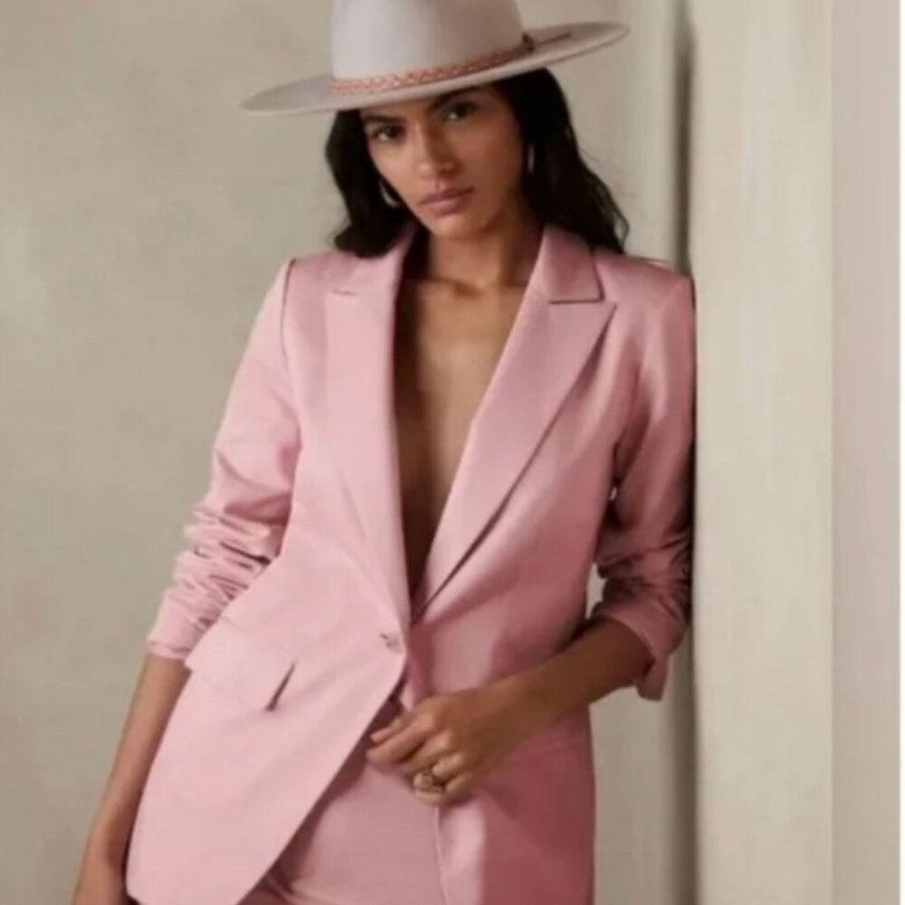 Pink Linen Blazer